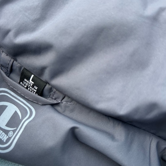 Retro Champion Jacket in Grey With Zipper retractable hood Size Large - Picture 5 of 6